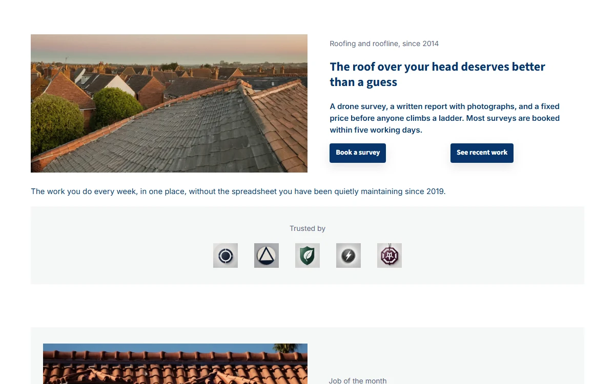 The same page built from basic WordPress blocks