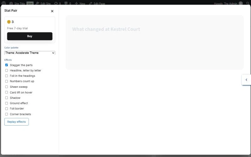 A design preview with its effects switched on