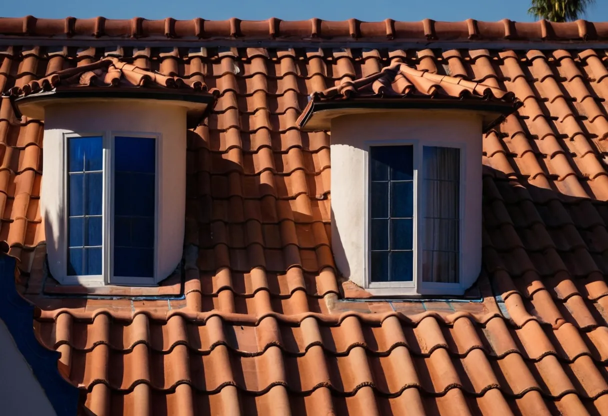The finished roof at dusk