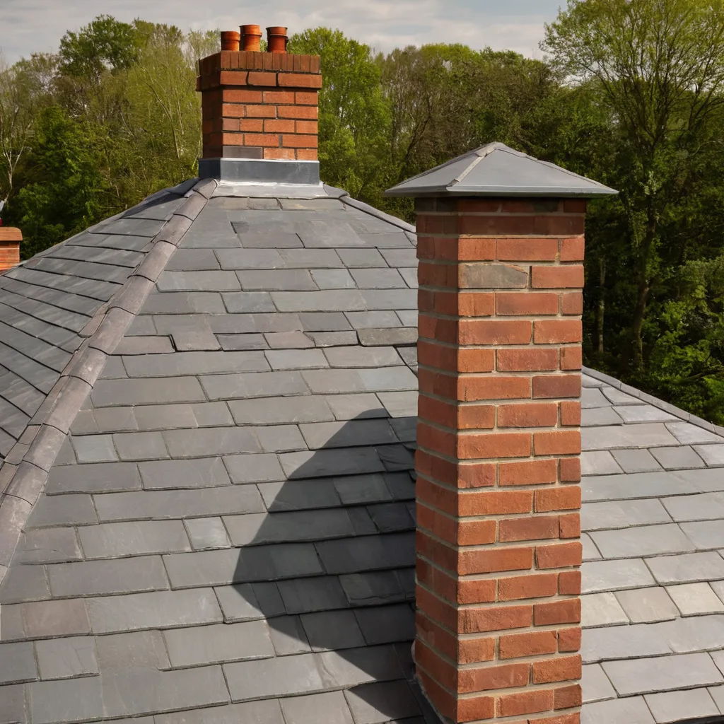 Completed hip roof in slate