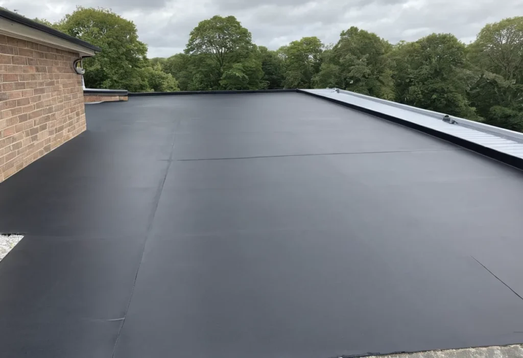 New EPDM roof, clean falls to the drain